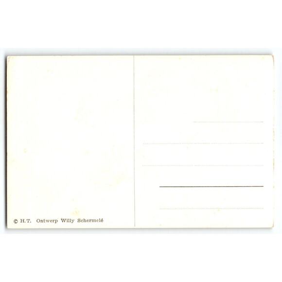 Fantasy Postcard Fairy Boy Dressed Bug Plays Flute In Snow Willy Schermele Dutch - Picture 2 of 2